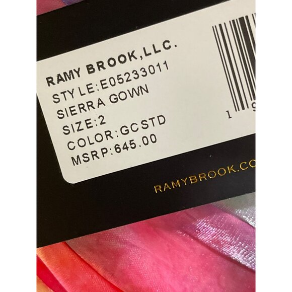 Ramy Brook Sierra Tie Dye Strapless Gown Size 2 New - Picture 7 of 7